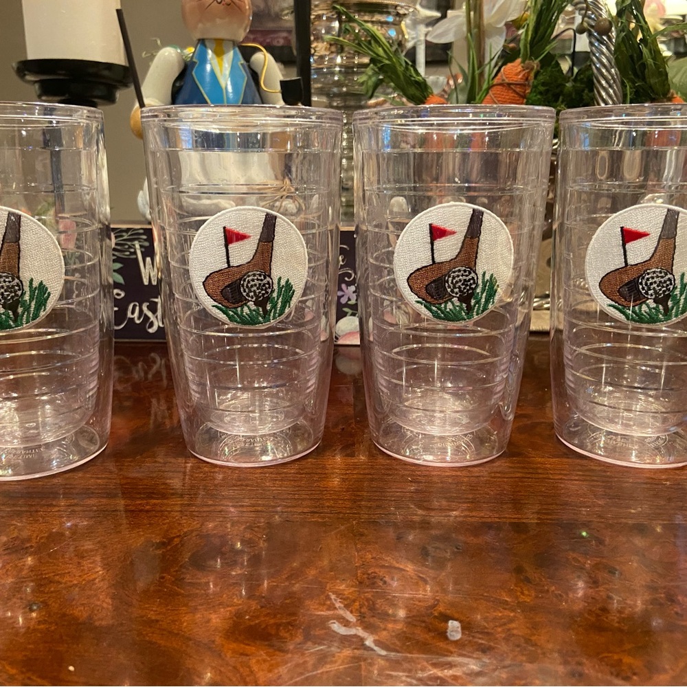 FOUR Tervis Golf Tumblers 4 16 oz.